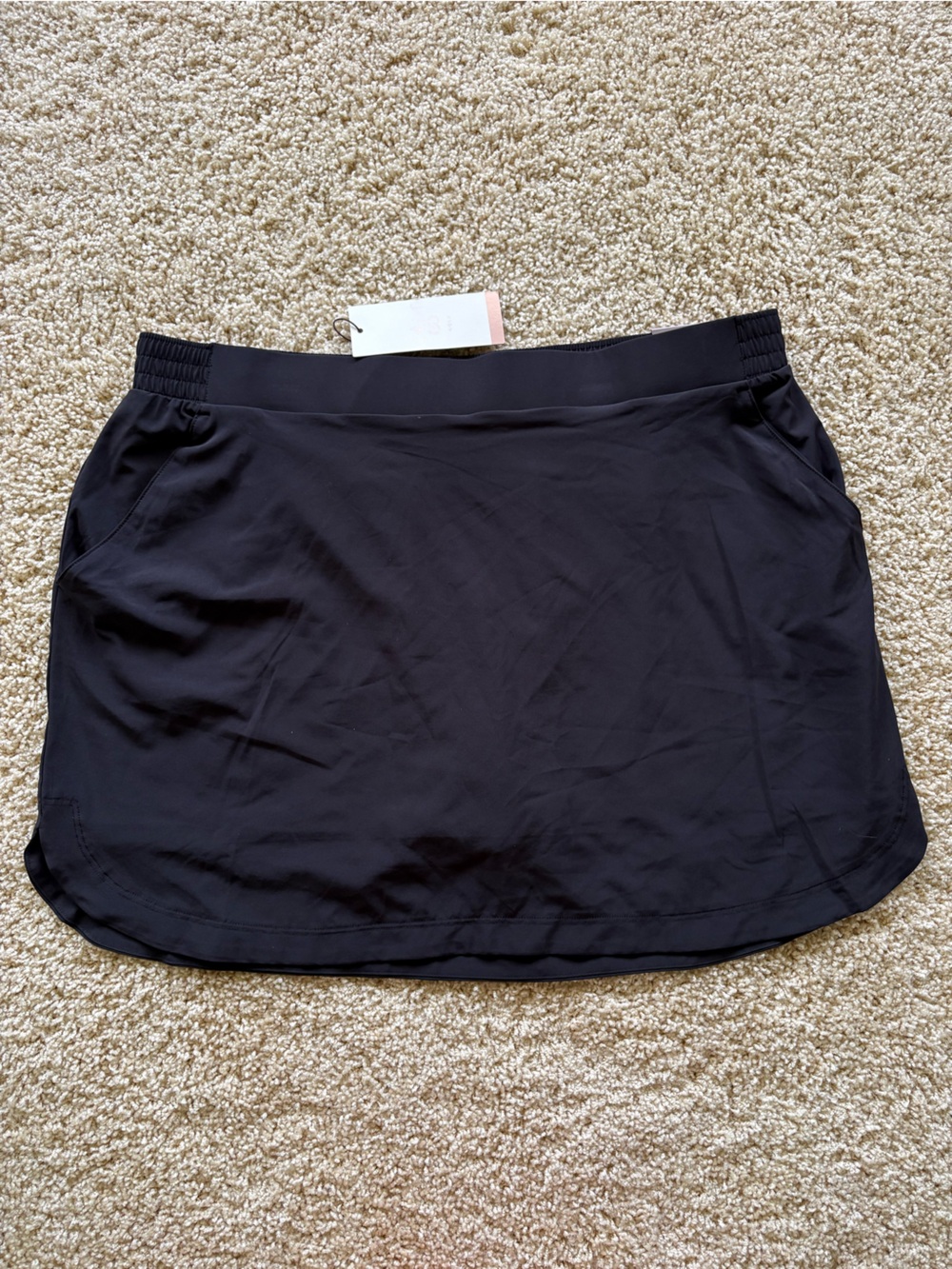 NWT CALIA Golf 16" Birdie Skort Womens XL Pure Black Tennis Skirt WCG17000